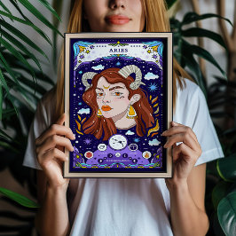Ram Sterrenbeeld Poster - Krachtige en Vuurrode Mu