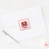 Ram sterrenbeeld Roze en Oranje Ram Verjaardag Vierkante Sticker (Envelop)