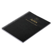 Ram Sterrenbeeld Spiraal Notebook - Nep Leer Uiter Notitieboek (Linkerzijde)