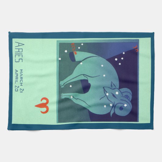 Ram sterrenbeeld,  sterrenbeeld theedoek (Horizontaal)