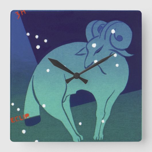 Ram sterrenbeeld,  sterrenbeeld vierkante klok (Voorkant)