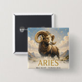 Ram sterrenbeeld verjaardag astrologie cadeau vierkante button 5,1 cm (Voorkant /achterkant)