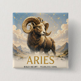 Ram sterrenbeeld verjaardag astrologie cadeau vierkante button 5,1 cm