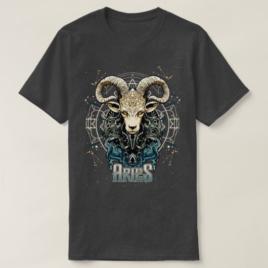 Ram Sterrenbeeld Verjaardag Horoscoop T-shirt (Design voorkant)