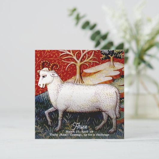 Ram sterrenbeeld Verjaardagsfeest Kaart (Staand voorkant)
