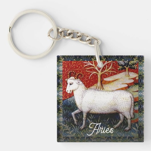 Ram sterrenbeeld Verjaardagsfeest Sleutelhanger (voorkant)
