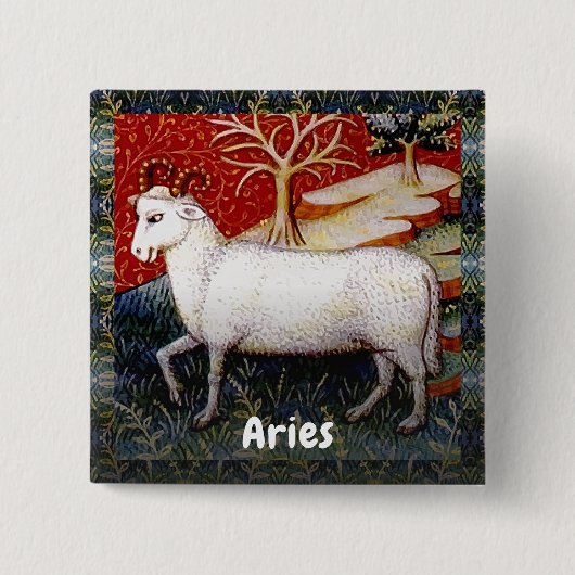 Ram sterrenbeeld Verjaardagsfeest Vierkante Button 5,1 Cm (Voorkant)