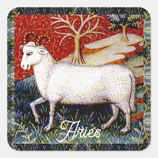 Ram sterrenbeeld Verjaardagsfeest Vierkante Sticker (Voorkant)
