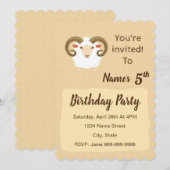 Ram sterrenbeeld verjaardagsuitnodiging kaart (Voorkant / Achterkant)