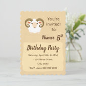 Ram sterrenbeeld verjaardagsuitnodiging kaart (Staand voorkant)