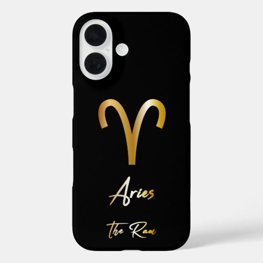 Ram sterrenbeeld, zwart en goud Case-Mate iPhone case (Achterkant)
