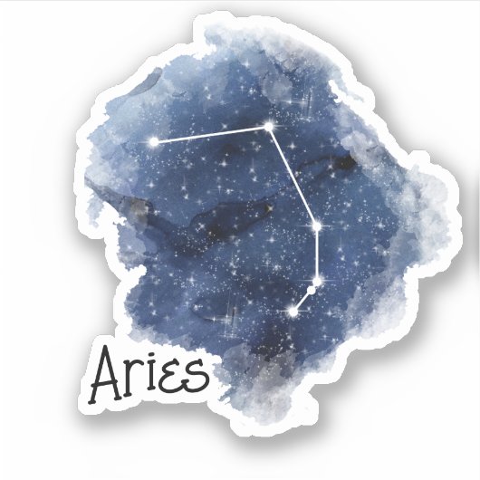 Ram Sterrennacht Constellation Contour Sticker (Voorkant)