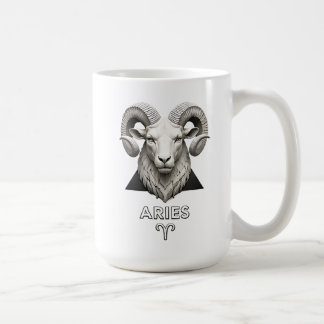 Ram Stier Aries Klassiek Zwart Wit Astrologie Koffiemok