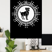 Ram Stierbeeld Kosmisch Sterrenstelsel Design Poster (Thuiskantoor)