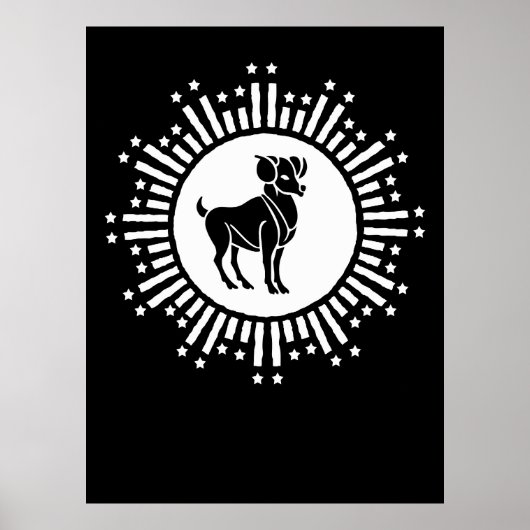 Ram Stierbeeld Kosmisch Sterrenstelsel Design Poster (Voorkant)