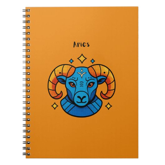 Ram Stierbeeld Pop Art Retro Illustratie Notitieboek (Voorkant)