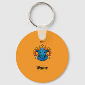 Ram Stierbeeld Pop Art Retro Illustratie Sleutelhanger (Voorkant)