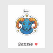 Ram Stierbeeld Pop Art Retro Illustratie Sticker (Vel)