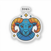 Ram Stierbeeld Pop Art Retro Illustratie Sticker (Voorkant)