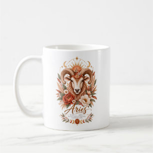 Ram Stierbeeld Terracotta Botanische Astrologie Koffiemok