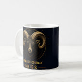 Ram Symbool Aries Sterke Moed Astrologie Cadeau Koffiemok (Voorkant links)