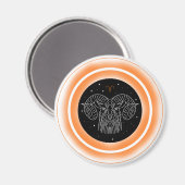 Ram Symbool – Minimaal Astrologie Embleem Magneet (Voorkant / Achterkant)