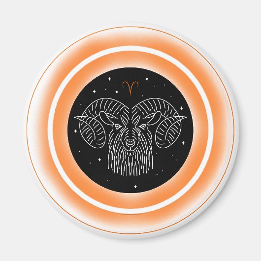 Ram Symbool – Minimaal Astrologie Embleem Magneet (Voorkant)