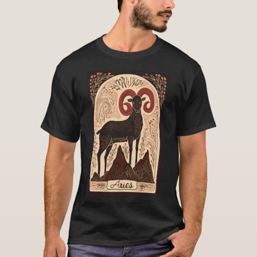 Ram – T-shirt hemelse dierenriemkunst (Voorkant)