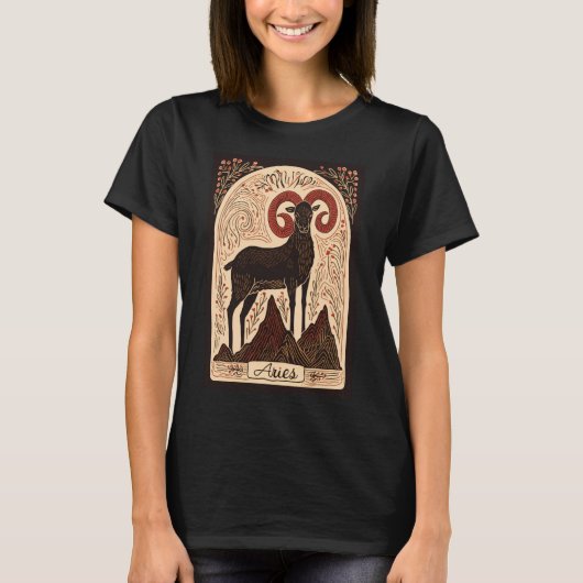 Ram — T-shirt hemelse dierenriemkunst (Voorkant)