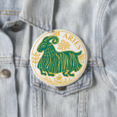 Ram Teken van de dierenriem op een Ronde Button 4,0 Cm (In situ)