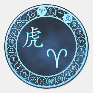 Ram/tijger Ronde Sticker