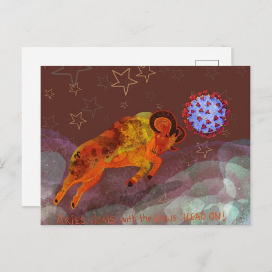 Ram vecht tegen het virus briefkaart (Voorkant / Achterkant)