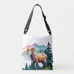 Ram Vector Art Animal in de majestueuze Natuur Wil Crossbody Tas