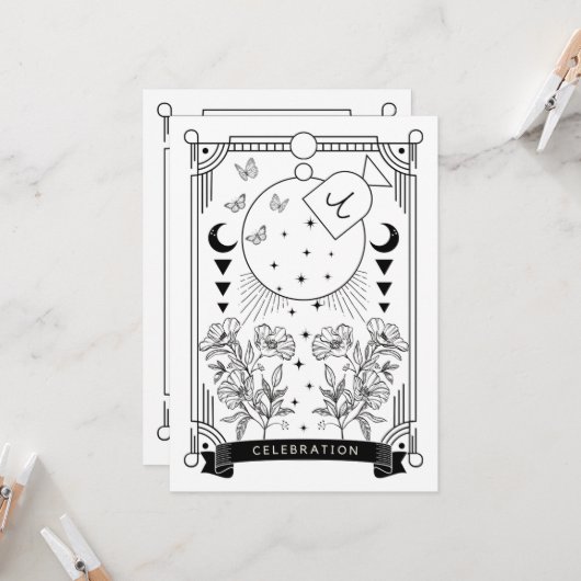 Ram Verjaardag Viering Uitnodiging (Voorkant / Achterkant in situ)