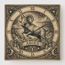 Ram Vintage Zodiakale Wandklok