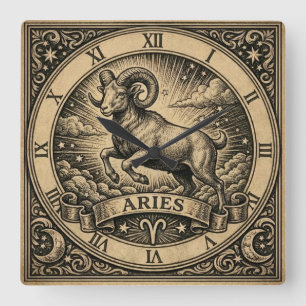 Ram Vintage Zodiakale Wandklok