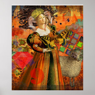 Ram Vrouw Gotische Illustratie Poster