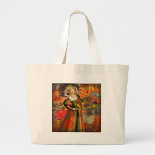 Ram Vrouw Oranje: Gotische Ram Antieke Kunst Colla Grote Tote Bag