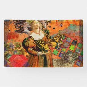 Ram Vrouw Oranje: Gotische Ram Antieke Kunst Colla Spandoek