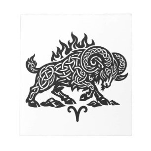 Ram Vuur‑Aries – Keltische Geheime Inkt Zodiac Notitieblok