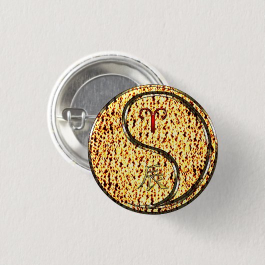 Ram & Vuur Draak Ronde Button 3,2 Cm (Voorkant /achterkant)