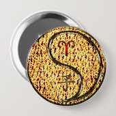 Ram & vuur Rat Ronde Button 4,0 Cm (Voorkant /achterkant)