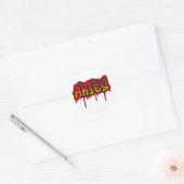 RAM Vuur Teken Druipende Woord Kunst Spuitverf Ronde Sticker (Envelop)