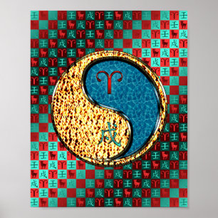 Ram & Waterhond Poster