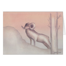 "Ram" Waterverf Schets Wenskaart