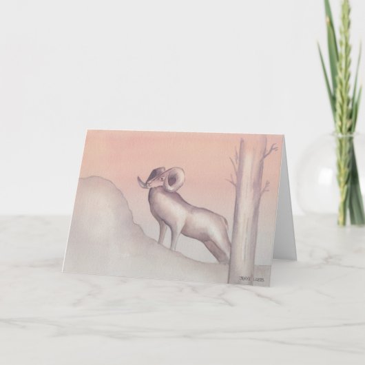 "Ram" Waterverf Schets Wenskaart Feestdagen Kaart (Voorkant)