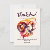 Ram Waterverf Zodiac thema verjaardagsfeestje Bedankkaart (Voorkant)