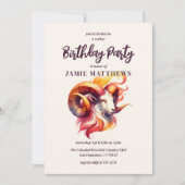 Ram Waterverf Zodiac thema verjaardagsfeestje Kaart (Voorkant)