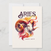 Ram Waterverf Zodiac thema verjaardagsfeestje Kaart (Achterkant)