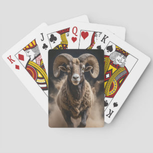 Ram wild dier elegant dramatisch mist portret pokerkaarten